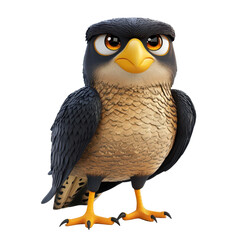 Fototapeta premium Cartoon eagle character standing confidently with striking features and bold expression in a whimsical setting