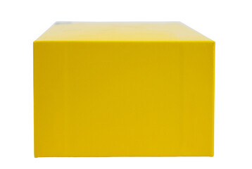 Yellow box isolated on white background.