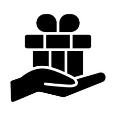 Holding Gift Solid Icon