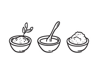polenta dish in line art style illustration