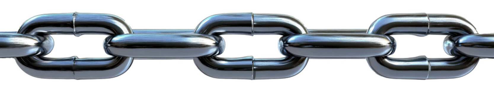 High-quality 3D illustration of a shiny cartoon chain on a pristine white background