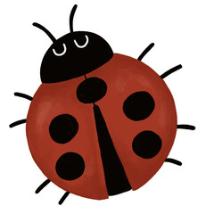 Cute Ladybug Illustration – Hand-drawn Forest Insect for Kids