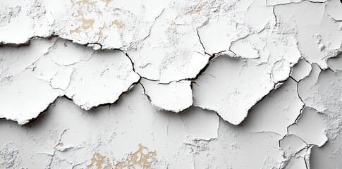 Obraz premium Cracked White Paint Texture Background Wall