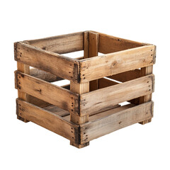  Empty wooden crate . Wooden crate versatility for any storage or decorative need [Transparent Background PNG] 