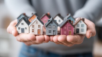 Person holding a small house representing micro-loan program concept for grassroots business lending and community support