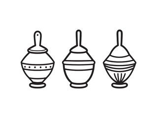 ras malai dessert elegant line art vector illustration