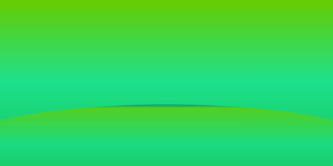 3d abstract bright green studio room background. Turquoise empty gradient backdrop. Product minimal interior mockup. Mint color scene for product presentation. Vector illustration.