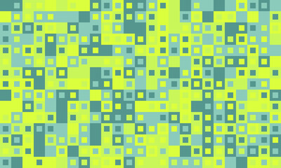 Abstract geometric pattern.  Vibrant lime and teal squares create a dynamic, pixelated texture. Ideal for website backgrounds, tech designs, or modern art projects.