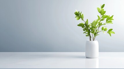 Minimalist plant arrangement on a clean surface
