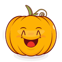 pumpkin playful face cartoon cute