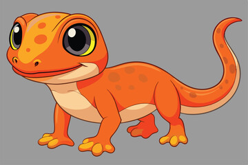 vector illustration of a cute cartoon gecko.