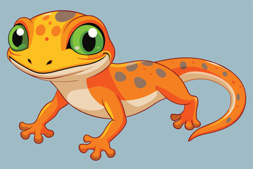 vector illustration of a cute cartoon gecko.