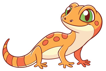 vector illustration of a cute cartoon gecko.