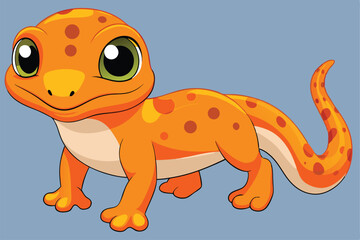vector illustration of a cute cartoon gecko.