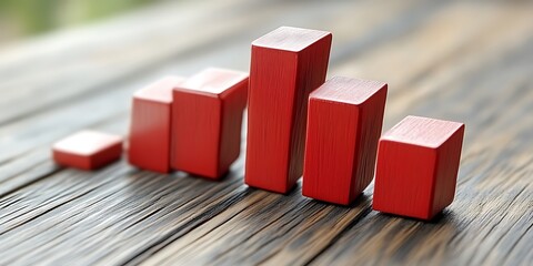 Red Blocks Showing Growth