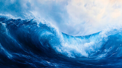 Majestic Ocean Wave Crashing Under Dramatic Sky