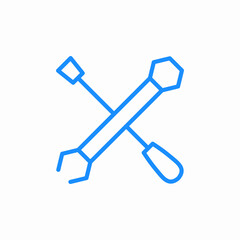 crossed wrench screwdriver icon sign vector