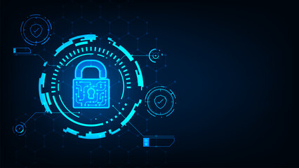 Technology security concept lock cyber security concept. Protect data network. © Mooam
