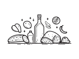 Hand Drawn Roquefort Cheese Outline For Culinary Design