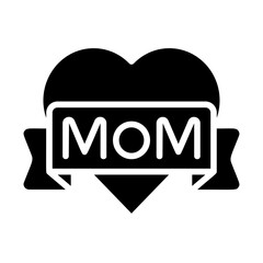 I Love Mom Solid Icon