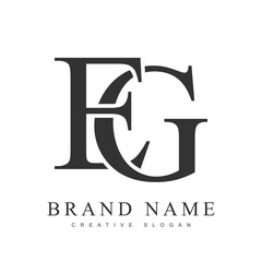 EG trendy logotype template. Initial letter e and g classic font style. Creative logo for company name or identity.