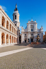 Italy/Marches, Ancona district, Loreto, Madonna Square with the Basilica of the Holy House