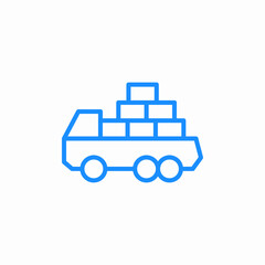 loaded truck boxes icon sign vector