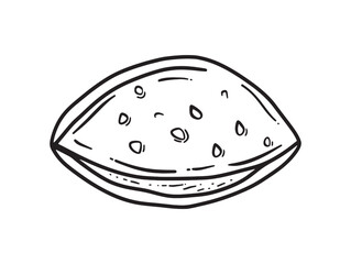 Vector Line Art of Classic Indian Flatbread Roti