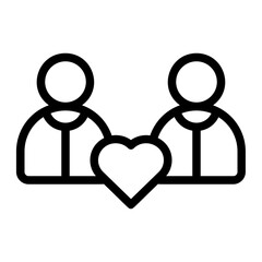 Playing Together Line Icon