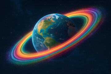 Earth and rainbow