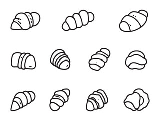 Detailed Rugelach Line Drawing for Food Illustrations