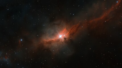 Fototapeta premium A stunning view of a red giant star in its later life stage, glowing intensely amidst a dark cosmic backdrop,