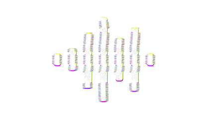 Icon waveform is distorted. Glitch. Noise, chromatic aberration, geometric distortion