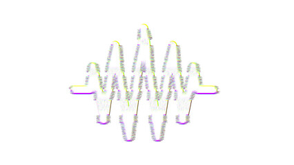 Icon waveform path is distorted. Glitch. Noise, chromatic aberration, geometric distortion