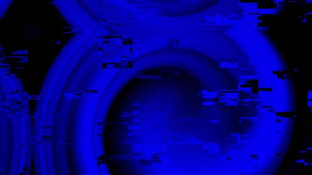Blue glitch digital storm with black and blue color scheme, apt for technology, digital art, abstract design backgrounds, and futuristic concepts.
