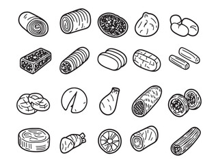 Salami Vector Art Design with Minimalist Drawing Style