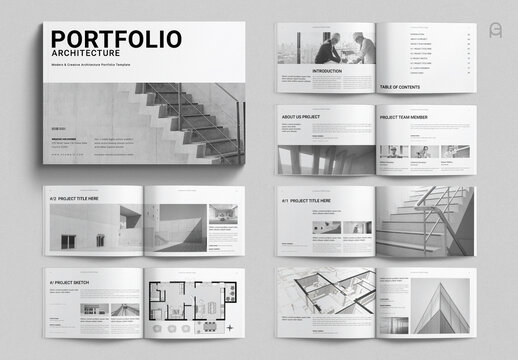 Architecture Portfolio Brochure Design Layout Landscape