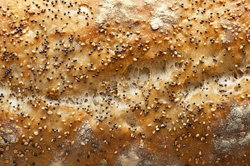Close-Up of Artisan Bread with Seeds, Generative AI