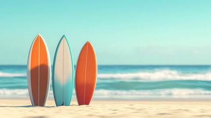 Surfboards on a Tropical Beach