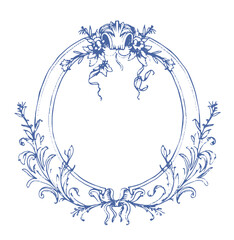 frame with flowers ornamental elegant classic