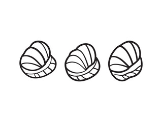 Handcrafted line art drawing of traditional Sfogliatella pastry