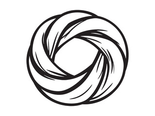 Simit traditional Turkish pastry line art vector illustration