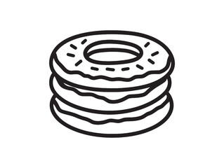 Simit Turkish bagel vector drawing for food design projects