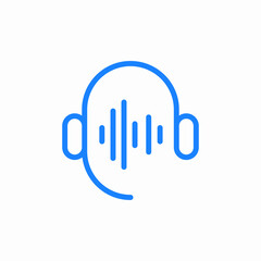 headphones audio wave icon sign vector