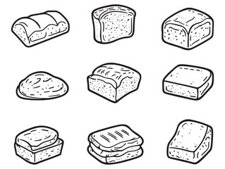 Soda Bread Traditional Irish Line Art Vector Design