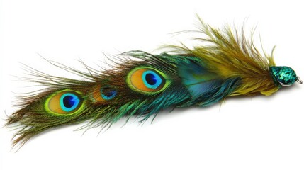 Obraz premium Colorful Isolated Feather on White Background