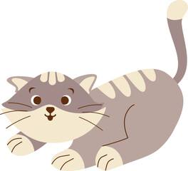 Playful Cartoon Cat Illustration