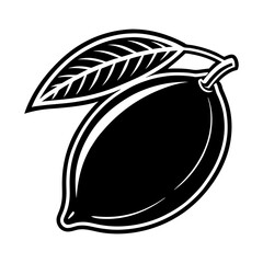 solid lemon outline silhouette for food and citrus vector illustration