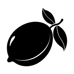 whole lemon silhouette in flat citrus fruit design vector illustration