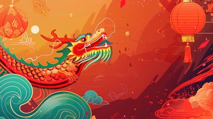 Obraz premium Dragon Boat Festival Fashionable Background: When Tradition Meets Trend, Deducing the Modern Style and Personal Expression of Dragon Boat Festival Culture